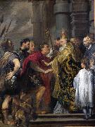 Anthony Van Dyck Saint Ambrose barring Theodosius I from Milan Cathedral France oil painting artist